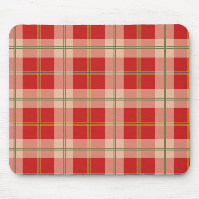 Rotes gelbes blaues Grün kariertes Mousepad (Vorne)