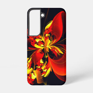 Rotes gelbes florales modernes abstraktes Kunstmus Samsung Galaxy Hülle