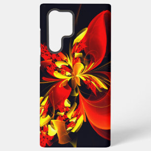Rotes gelbes florales modernes abstraktes Kunstmus Samsung Galaxy Hülle