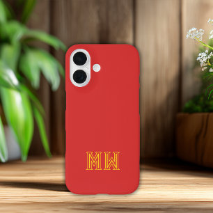 Rotes Gelbes Initialen Monogramm Einfach Minimal  iPhone 16 Hülle