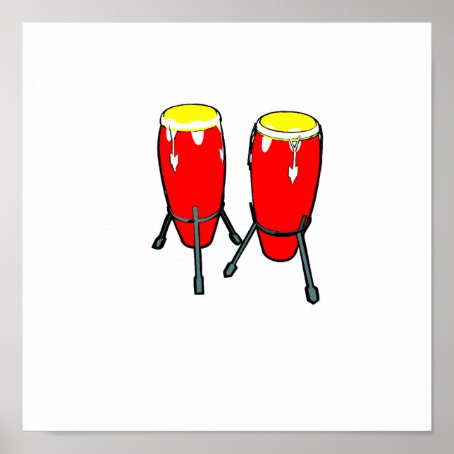 Rotes Gelbes Kongas in stehendem grafischem Bild Poster (Vorne)