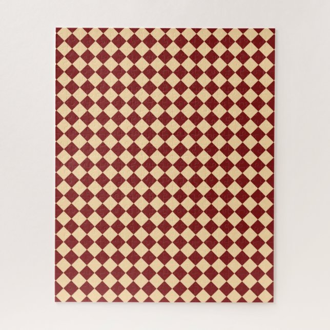 Rotes Gelbes Schachbrett Diamantmuster (Vertikal)