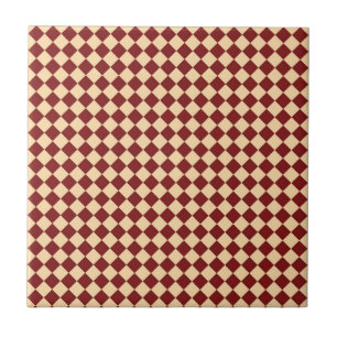 Rotes Gelbes Schachbrett Diamantmuster Fliese