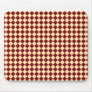 Rotes Gelbes Schachbrett Diamantmuster Mousepad