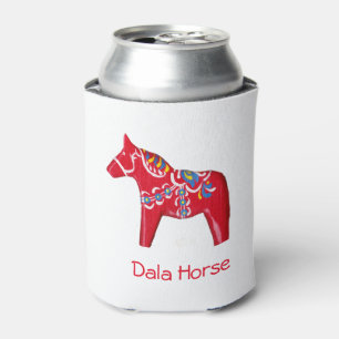 Rotes, Gelbes und Blaues Dala-Pferd Dosenkühler