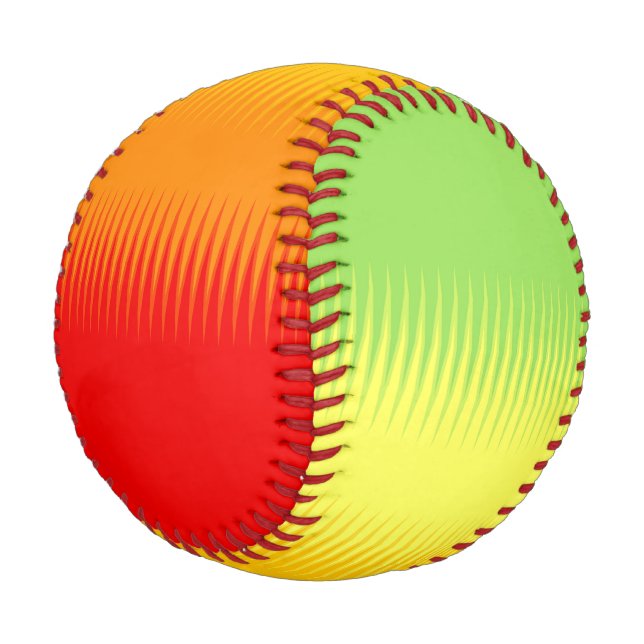 Rotes Gelbgrün Baseball (Schrägansicht)
