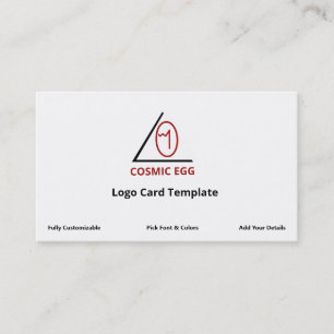 Rotes Geoglyph-Symbol Kosmisches Ei-Logo Visitenkarte