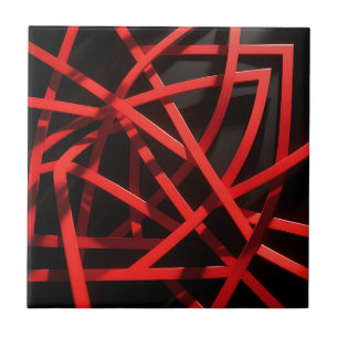 Rotes Geometrisches Abstraktes Chaos Fliese