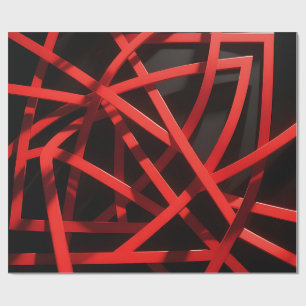 Rotes geometrisches abstraktes Chaos Geschenkpapier