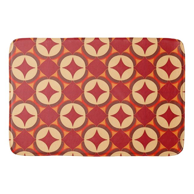 rotes geometrisches abstraktes Design Badematte (Vorderseite)