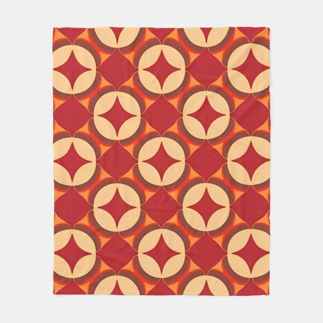 rotes geometrisches abstraktes Design Fleecedecke (Vorderseite)