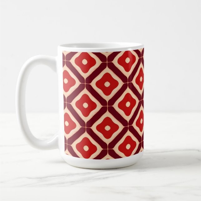 rotes geometrisches abstraktes Design Kaffeetasse (Links)
