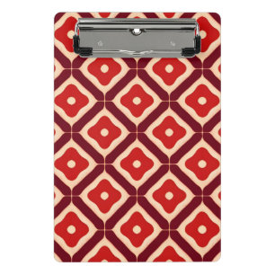 Rotes geometrisches abstraktes Design Mini Klemmbrett