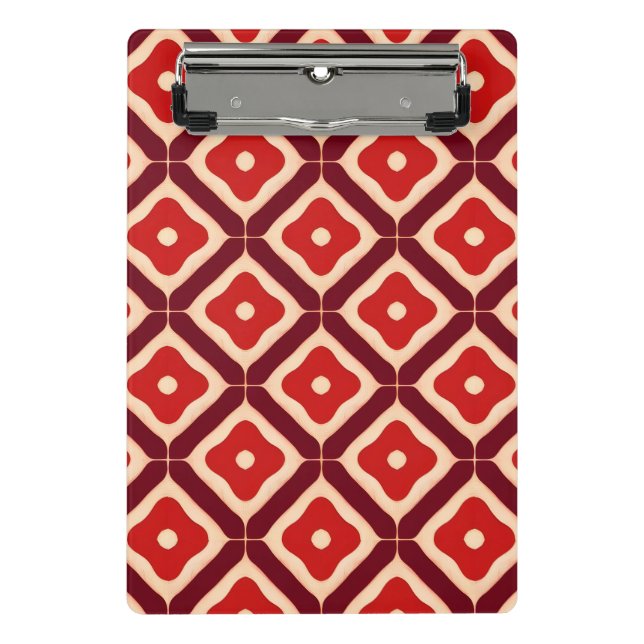 rotes geometrisches abstraktes Design Mini Klemmbrett (Vorderseite)