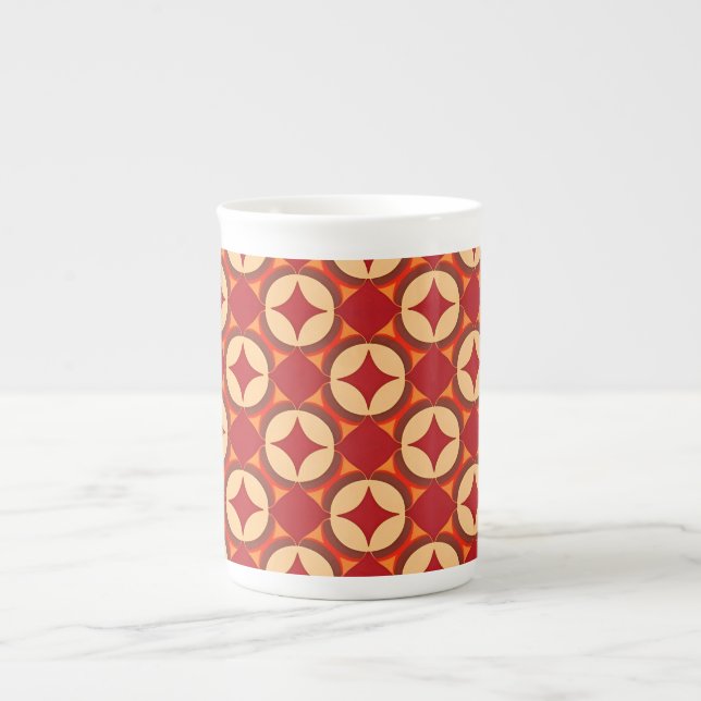 rotes geometrisches abstraktes Design Prozellantasse (Vorderseite)