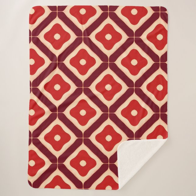 rotes geometrisches abstraktes Design Sherpadecke (Vorderseite)