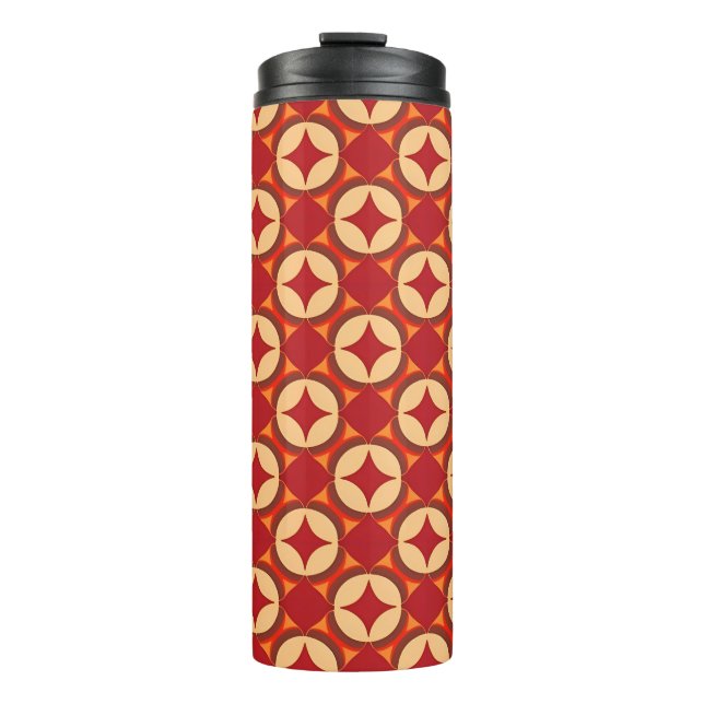 rotes geometrisches abstraktes Design Thermosbecher (Vorderseite)