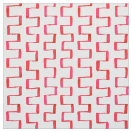 Rotes geometrisches gemaltes Muster-Gewebe Stoff