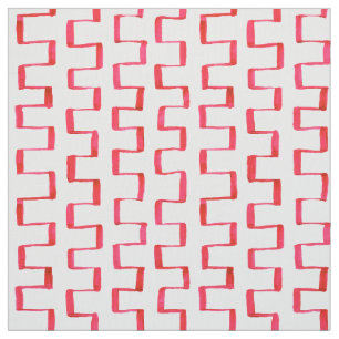 Rotes geometrisches gemaltes Muster-Gewebe Stoff