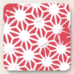 rotes geometrisches Muster Getränkeuntersetzer