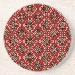 rotes geometrisches Muster / Indianerausdruck Getränkeuntersetzer