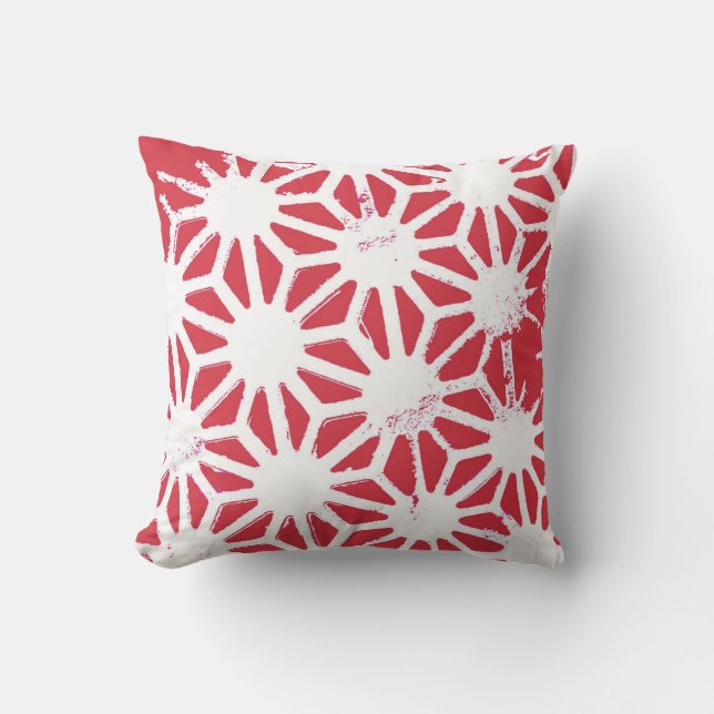 rotes geometrisches Muster Kissen (Vorderseite)