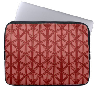 Rotes geometrisches Muster Laptopschutzhülle
