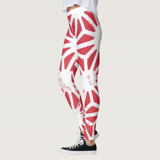 rotes geometrisches Muster Leggings (Links)