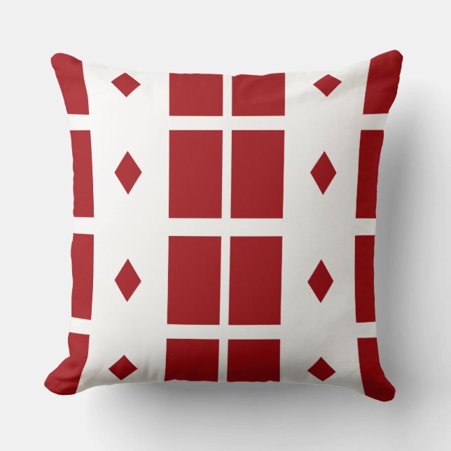 Rotes geometrisches Rückenkissen Kissen (Vorderseite)