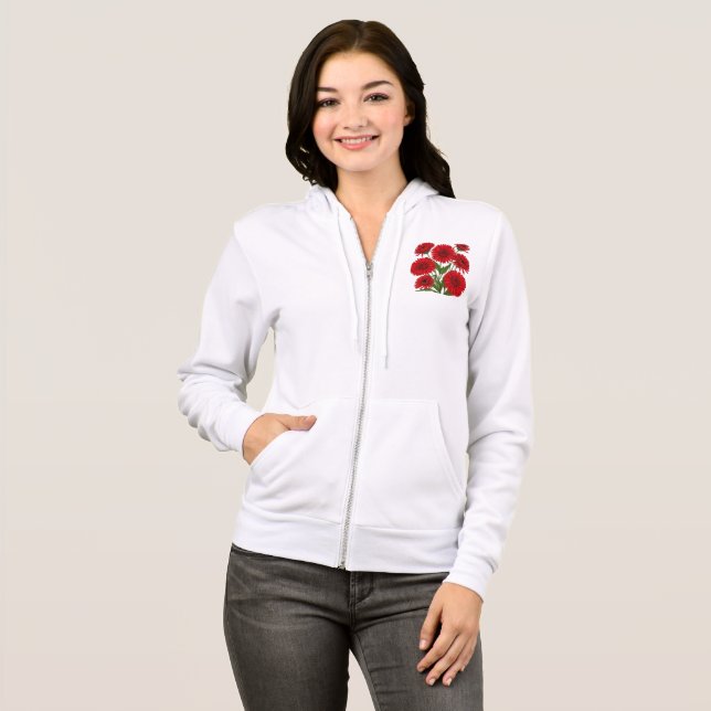 Rotes Gerbera-Daisy-Blumenstrauß Hoodie (Vorne ganz)
