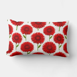 Rotes Gerbera-Daisy-Blumenstrauß Lendenkissen