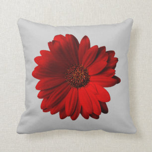 Rotes Gerbera-Gänseblümchen-Wurfskissen Kissen