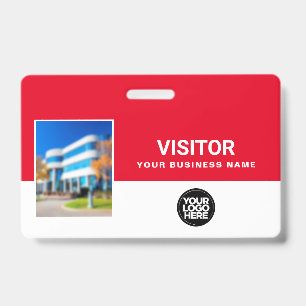Rotes Geschäft-Besucher-Foto-Barcode-Logo-Band, Ausweis