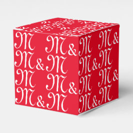 Rotes Geschenk für die Initials eines Paares anpas Geschenkschachtel
