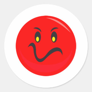 rotes Gesicht Runder Aufkleber