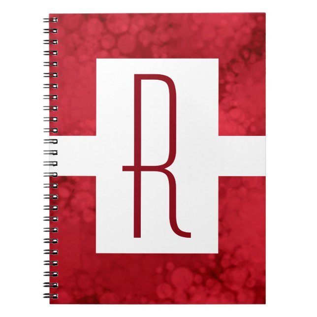 Rotes gesprenkeltes Monogramm Notizblock (Vorderseite)