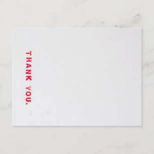 Rotes gestempeltes Danke Postkarte