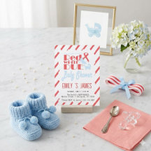 Rotes gestreiftes Koketten-Baby-Shower