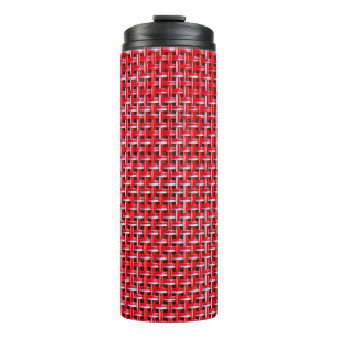 Rotes Gewebe nahtlose Textur von Bambusweide Ratta Thermosbecher