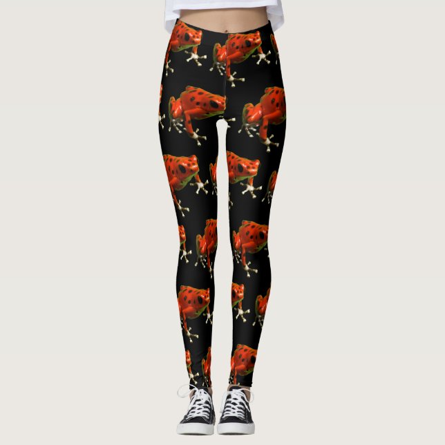 Rotes Gift-Dart-Frosch-Leggings Leggings (Vorderseite)
