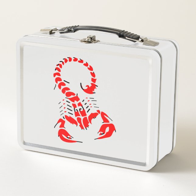 Rotes Giftkorpion sehr giftiges Insekt Metall Lunch Box (Vorderseite)