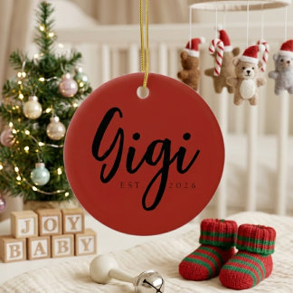 Rotes Gigi-EST-Jahr-Andenken-Ornament-Design Keramik Ornament