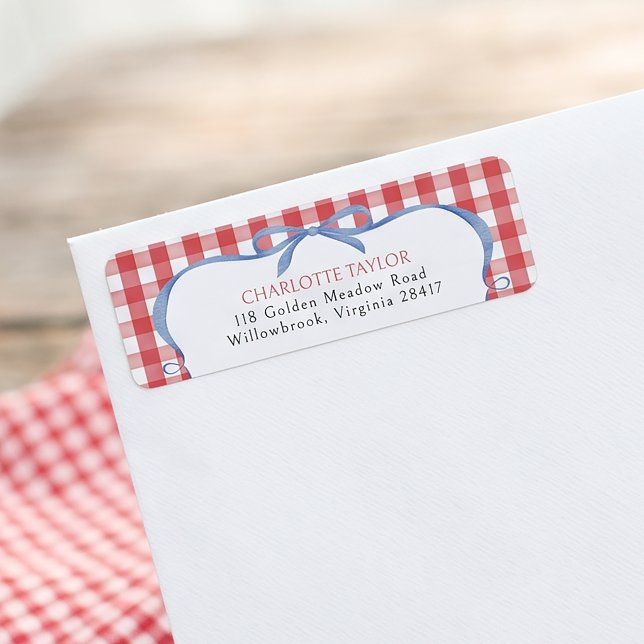 Rotes Gingham All American Rücksendeadresse (Von Creator hochgeladen)