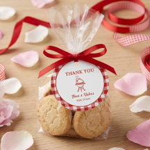 Rotes Gingham Baby Q Barbecue Baby Shower