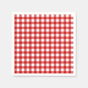 Rotes Gingham-Baby-Q-Barbecue-BBQ-Baby-Shower Serviette