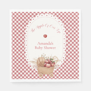 Rotes Gingham Boho Augapfel Baby Shower Serviette
