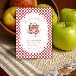 Rotes Gingham-Ernte-Apfel Unserer Liebling Baby Sh Einladung