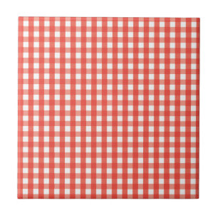 Rotes Gingham-Karo-Muster Fliese