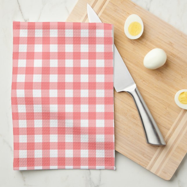 Rotes Gingham Küchentuch (Viertel Falte)