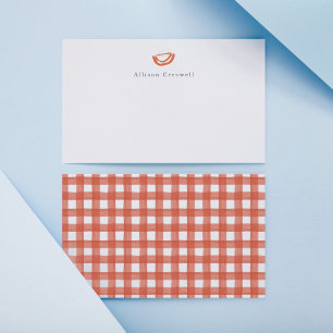 Rotes Gingham-Picknick-Wassermelonen-Personalisier Mitteilungskarte